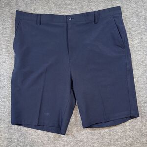 FootJoy Mens Performance Flat Front Zip Fly Casual Golf Shorts Navy Blue Sz 42‎